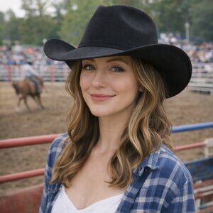 NEW Tasha Black Western Cowboy Hat Wide Brim Felt Style